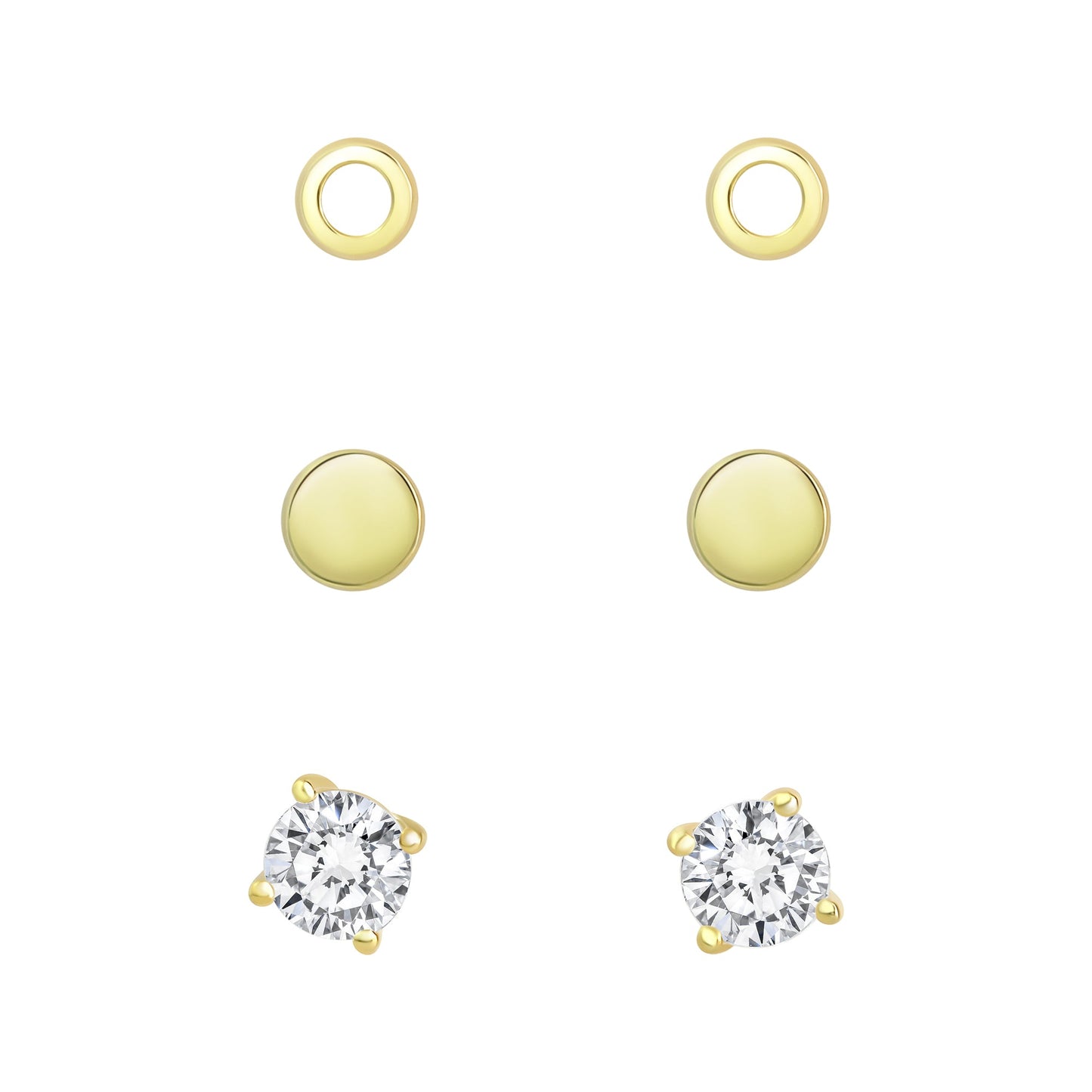 Ohrstecker 925/- Sterling Silber vergoldet Zirkonia