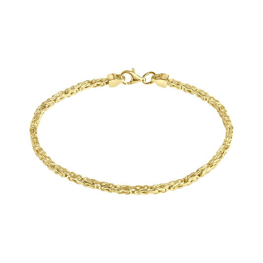 Armband aus 925/- Sterling Silber vergoldet Königskette 4x4mm Länge 21cm mit Karabiner