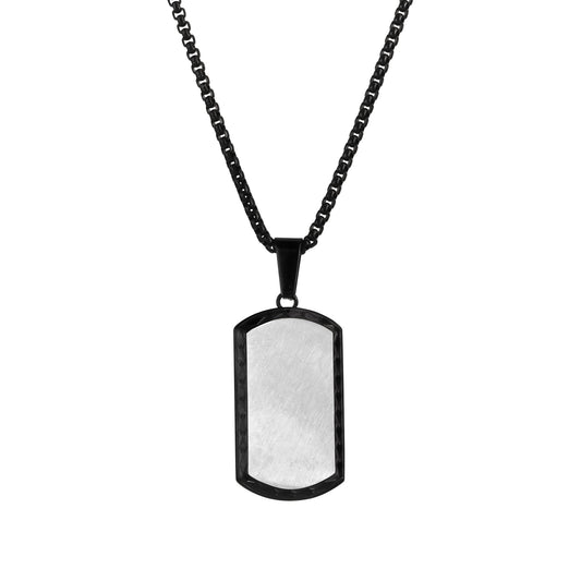 Anhänger mit Kette aus Edelstahl schwarz PVD beschichtet Venezianerkette 60 cm lang Anhänger matt/glanz