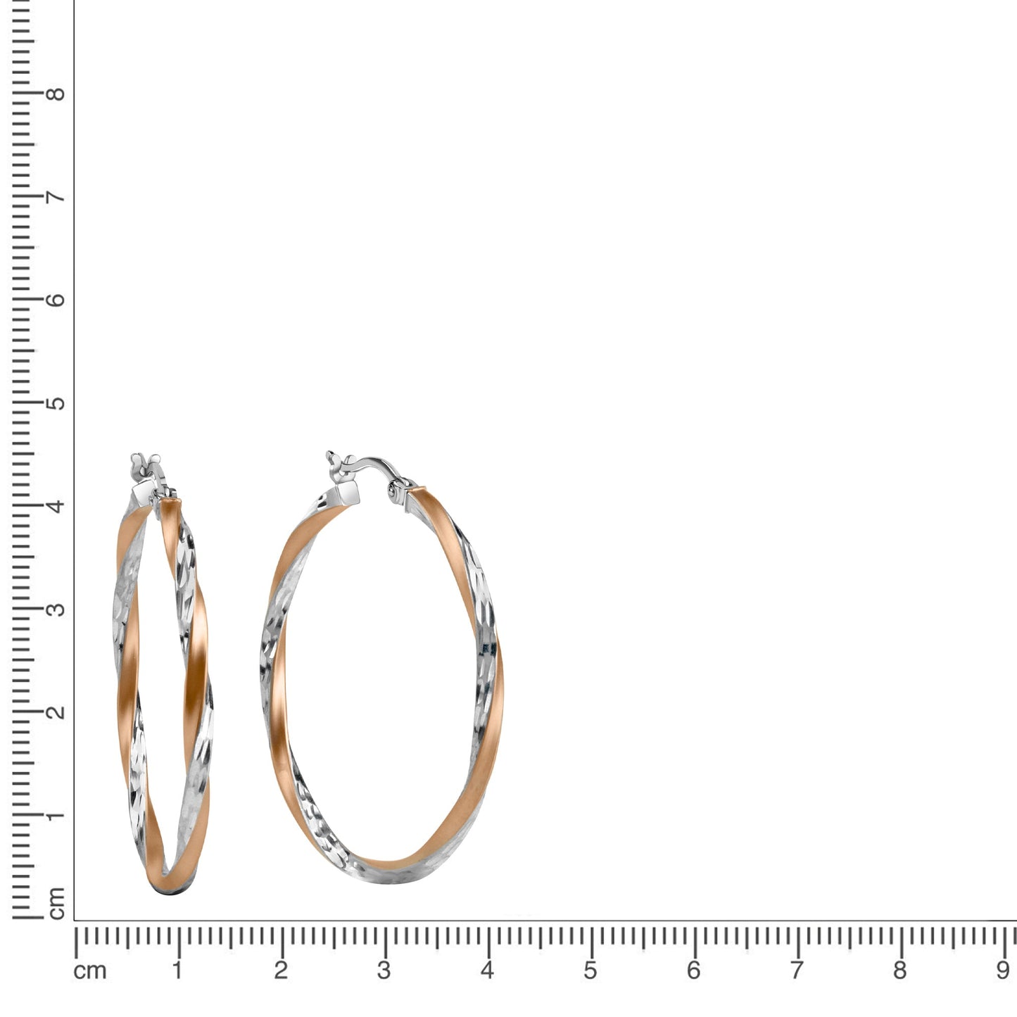 Creolen 925/- Sterling Silber Rhodiniert 4,0cm