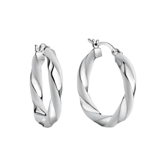 Creolen aus 925/- Sterling Silber rhodiniert weißer Lack Ø 27mm