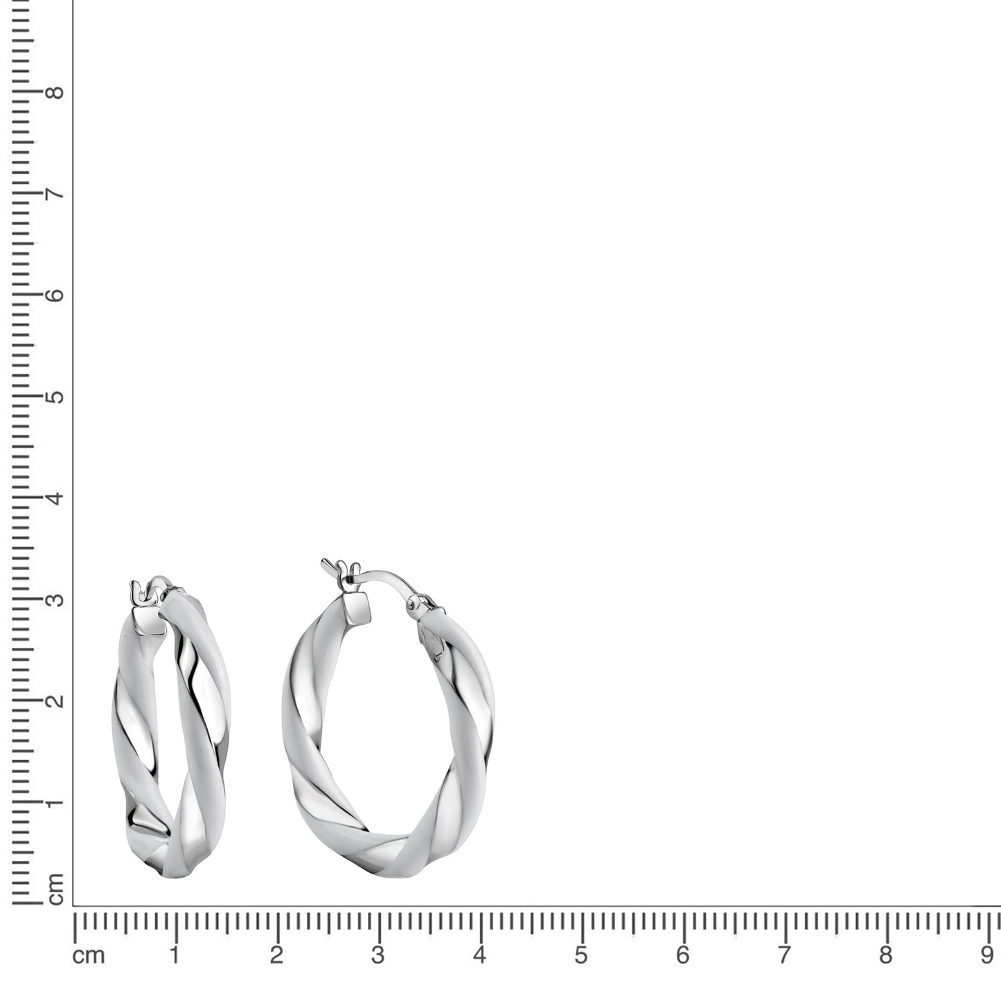 Creolen 925/- Sterling Silber Rhodiniert 2,7cm
