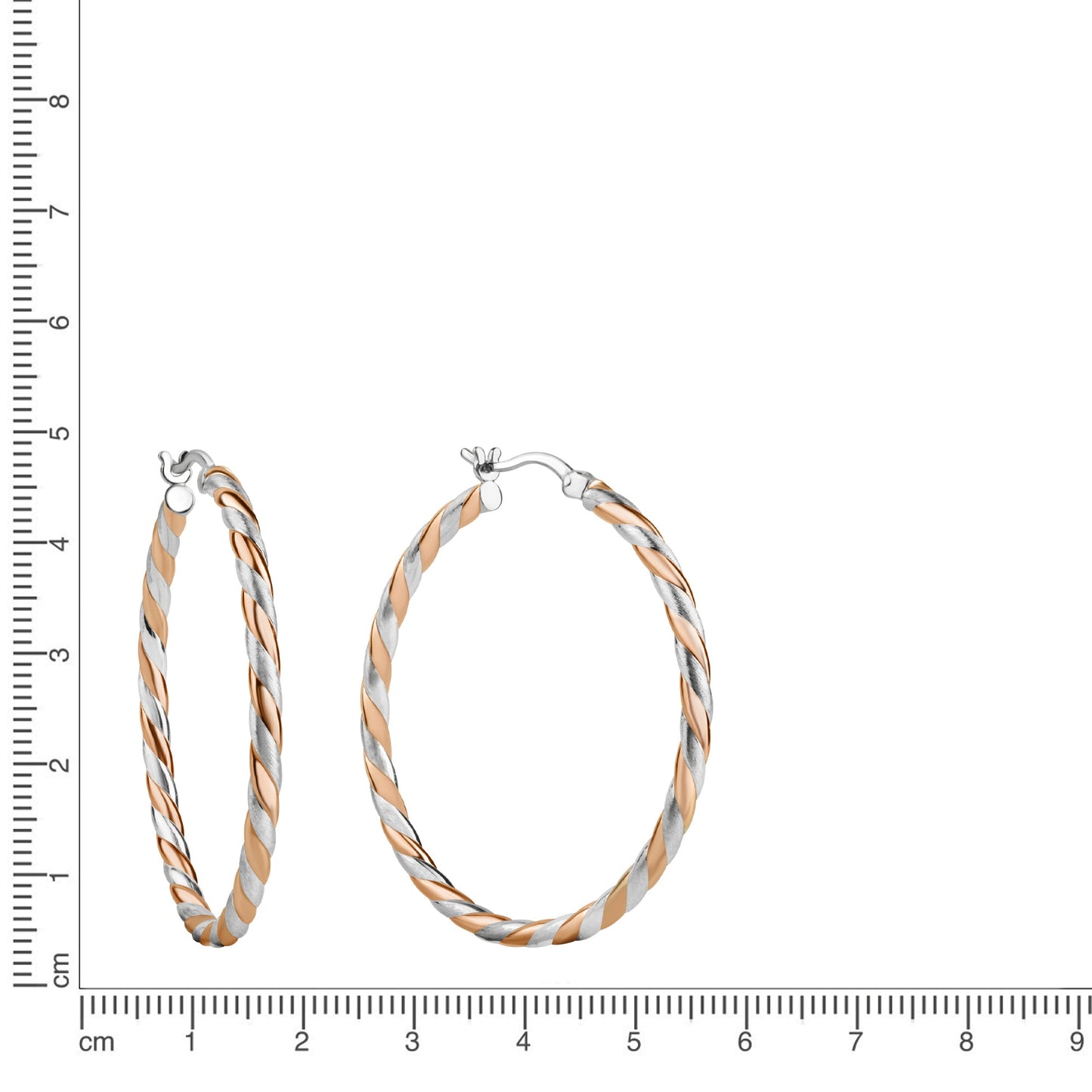 Creolen 925/- Sterling Silber Rhodiniert 4,0cm