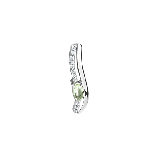 Anhänger aus 925/- Sterling Silber rhodiniert mit 12 weißen Zirkonia 1 Glasstein mint