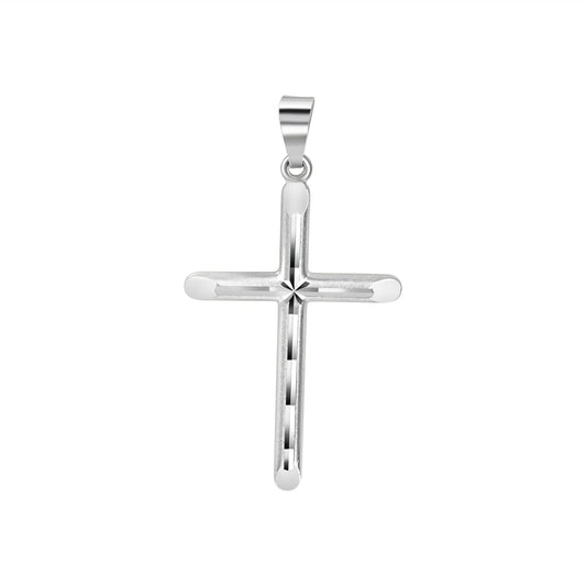 Anhänger aus 925/- Sterling Silber Motiv Kreuz matt diamantiert