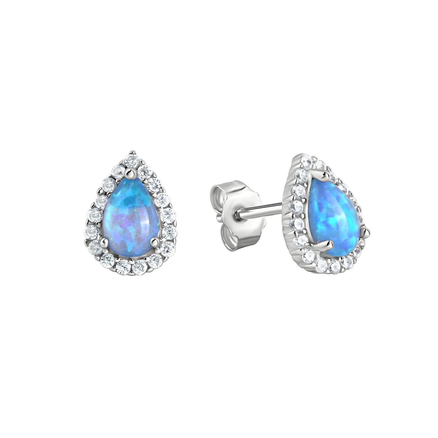 Set A/K + OS Ankerkette 925/- Sterling Silber Rhodiniert 45,0cm Opal