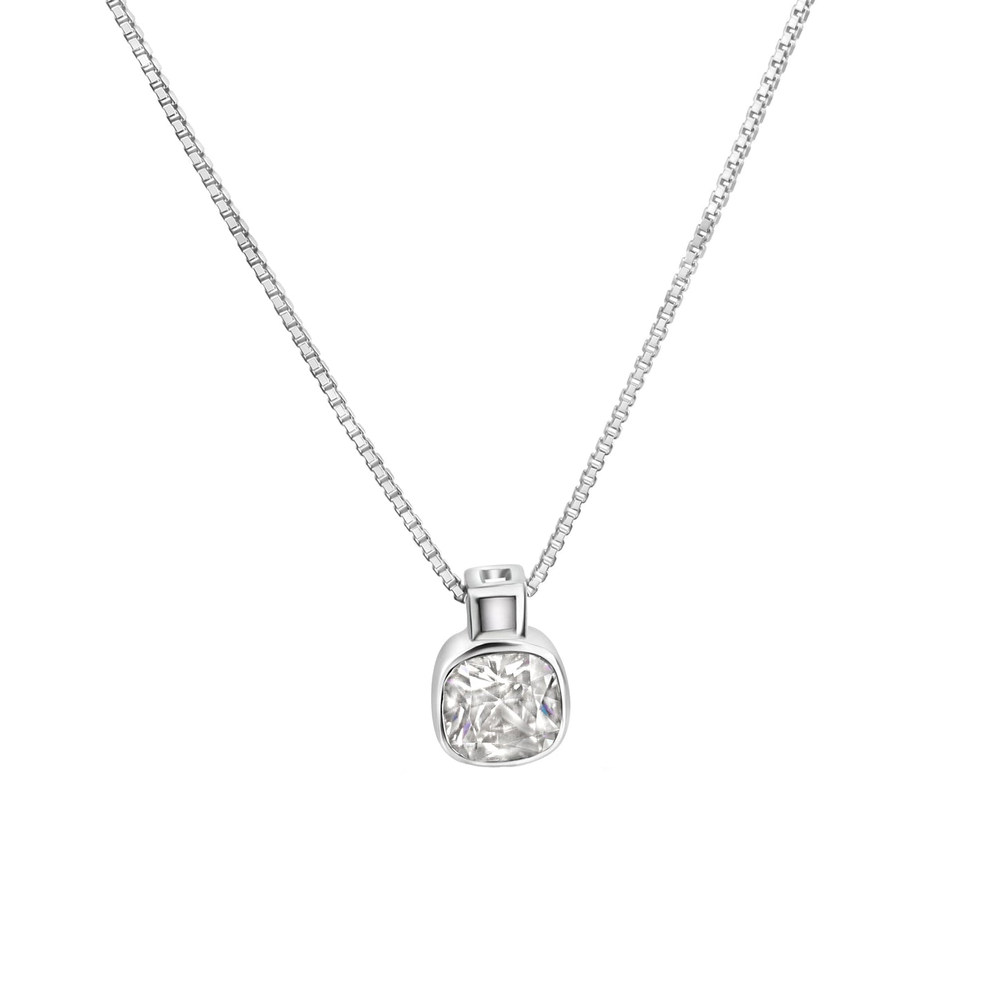 Set A/K + OS 925/- Sterling Silber Rhodiniert 45,0cm Zirkonia