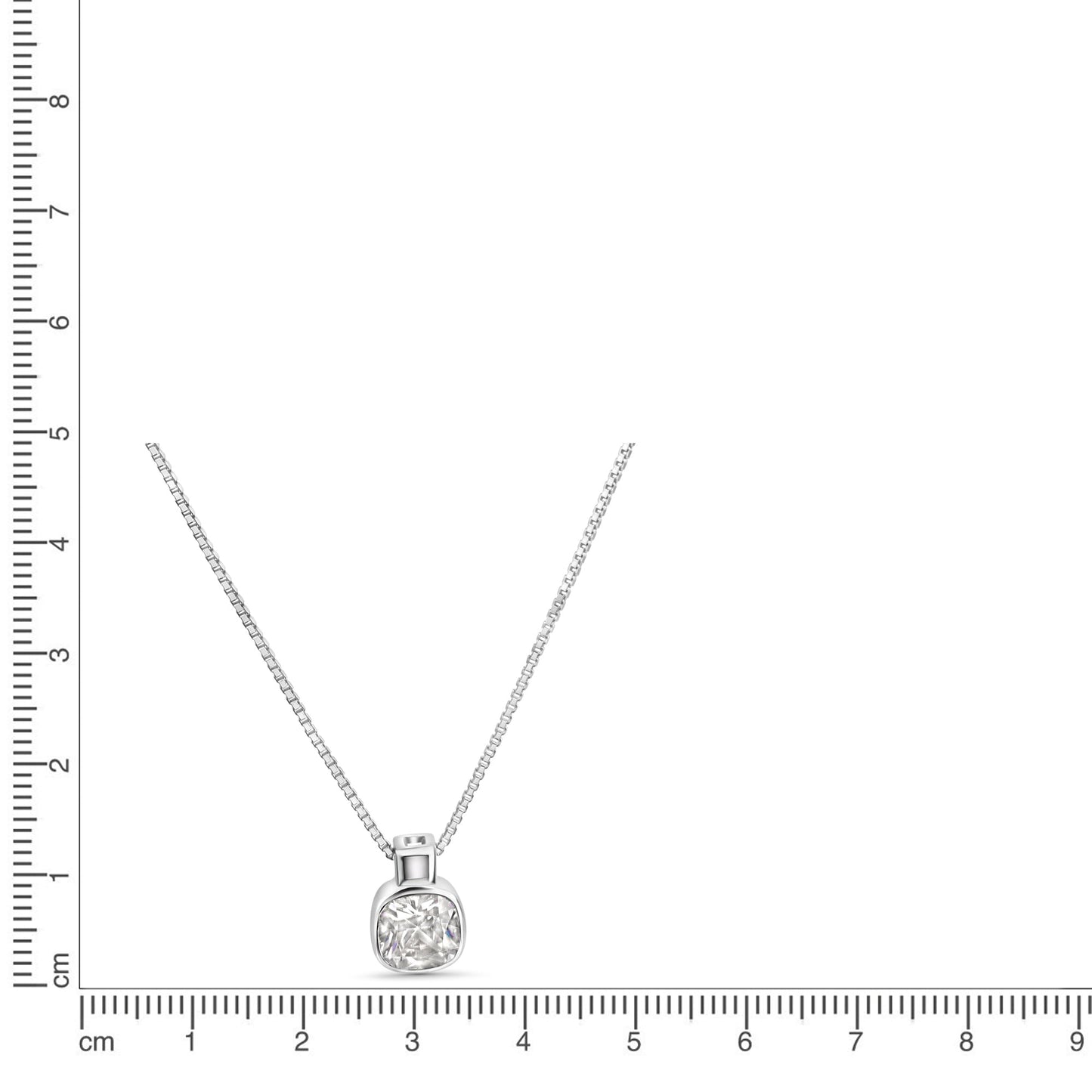 Set A/K + OS 925/- Sterling Silber Rhodiniert 45,0cm Zirkonia