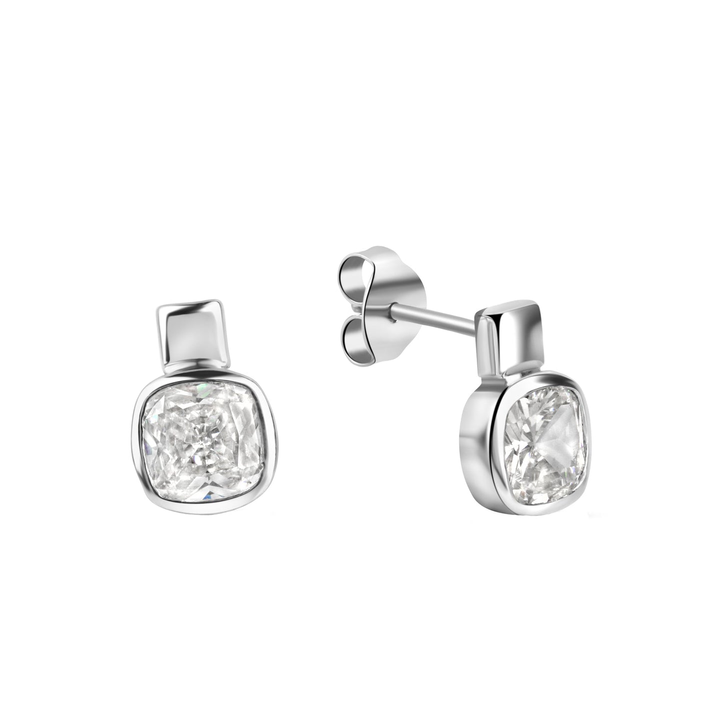 Set A/K + OS 925/- Sterling Silber Rhodiniert 45,0cm Zirkonia