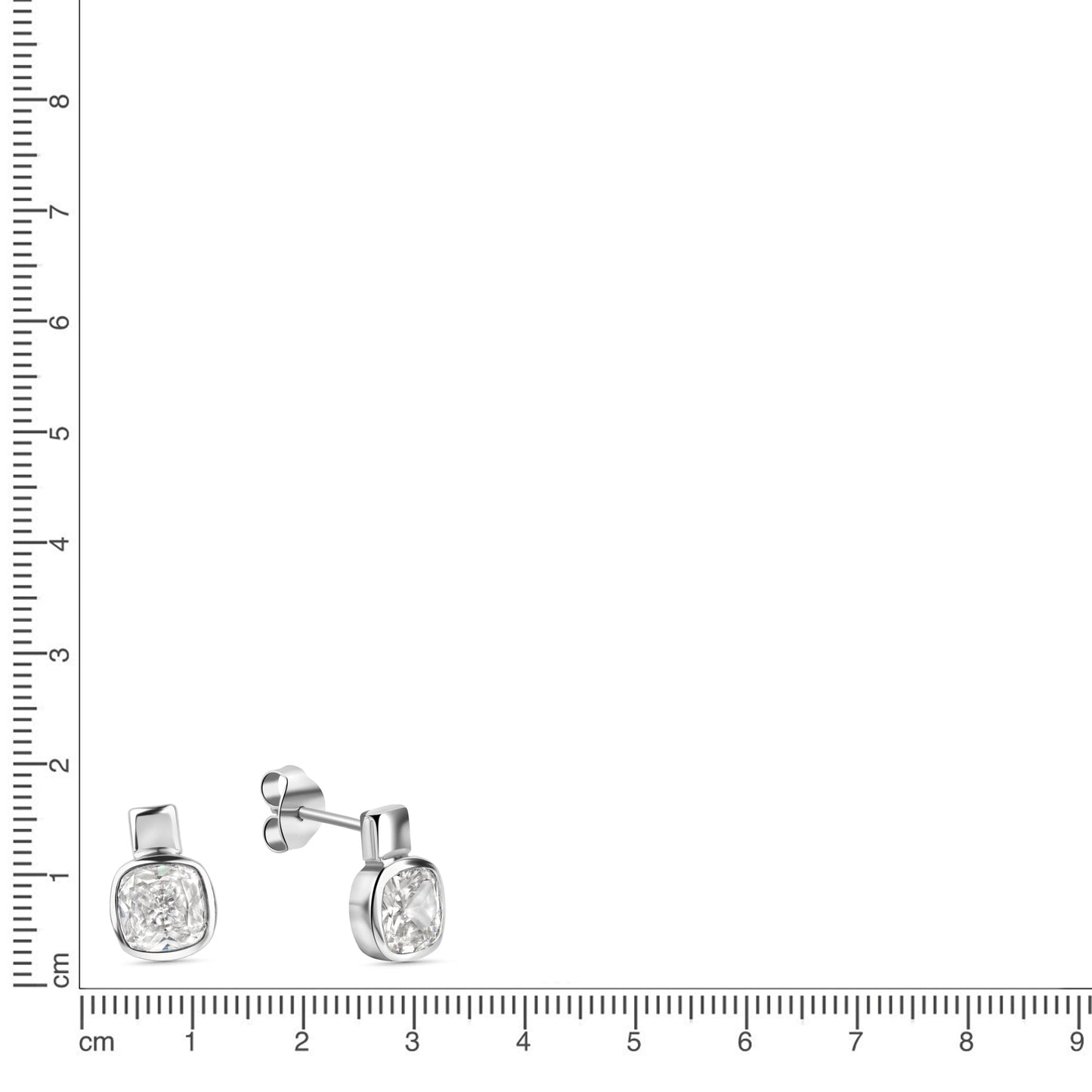 Set A/K + OS 925/- Sterling Silber Rhodiniert 45,0cm Zirkonia