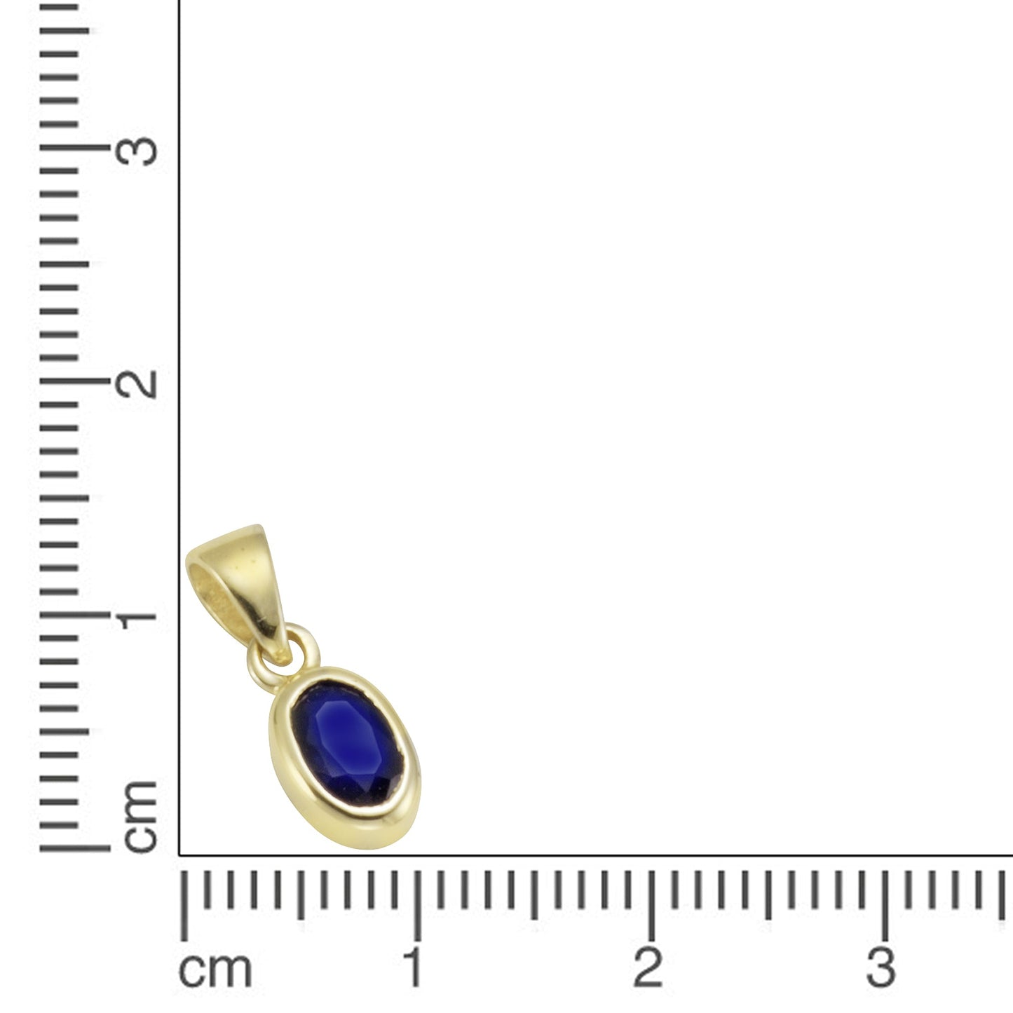 Anhänger 585/- Gold 1,3cm Saphir