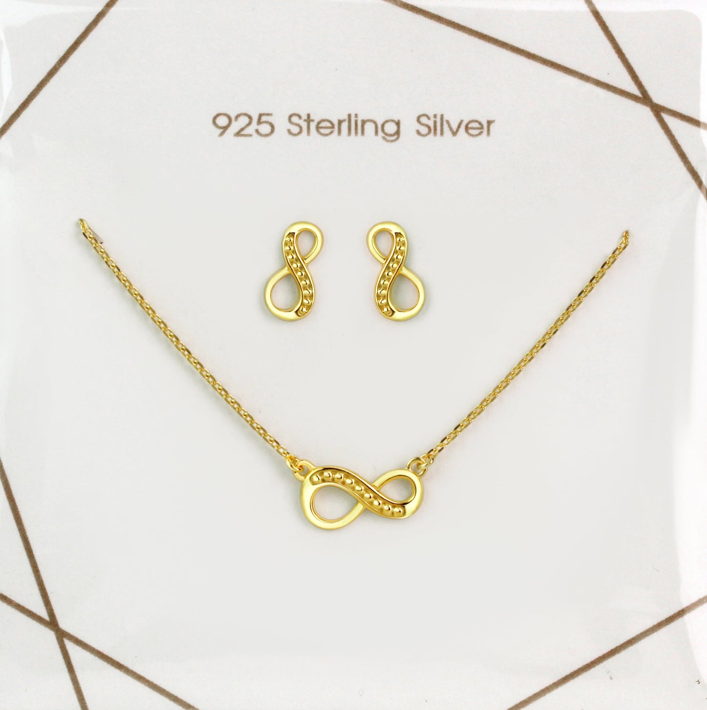 Set Anhänger/Kette und Ohrstecker 925/- Sterling Silber vergoldet 45,0cm