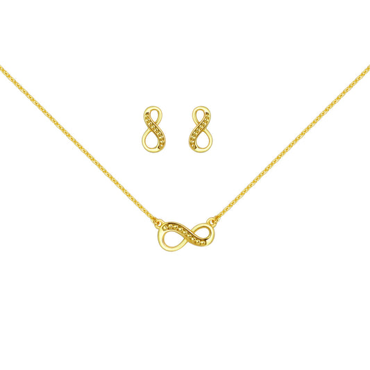 Dreiteiliges Set aus 925/- Sterling Silber vergoldet Anhänger mit Kette und Ohrstecker