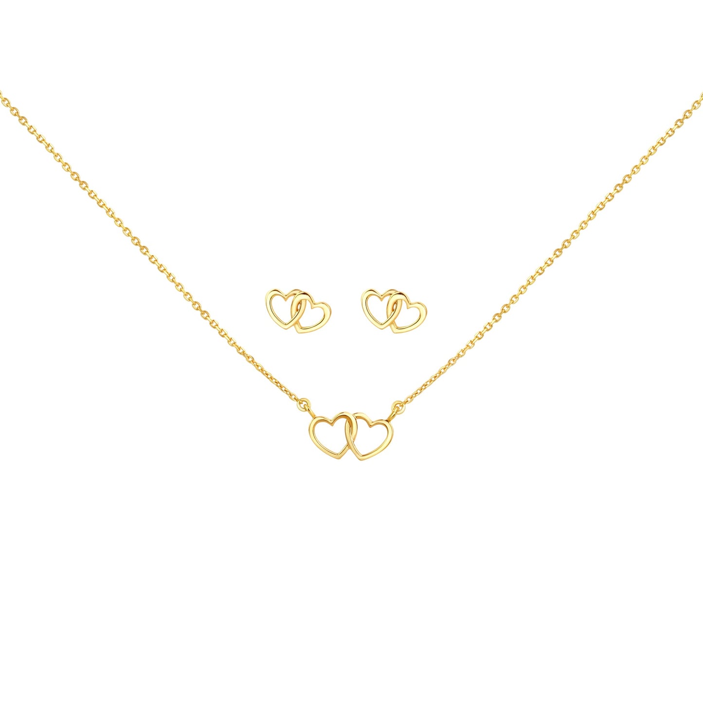 Set Anhänger/Kette und Ohrstecker 925/- Sterling Silber vergoldet 45,0cm
