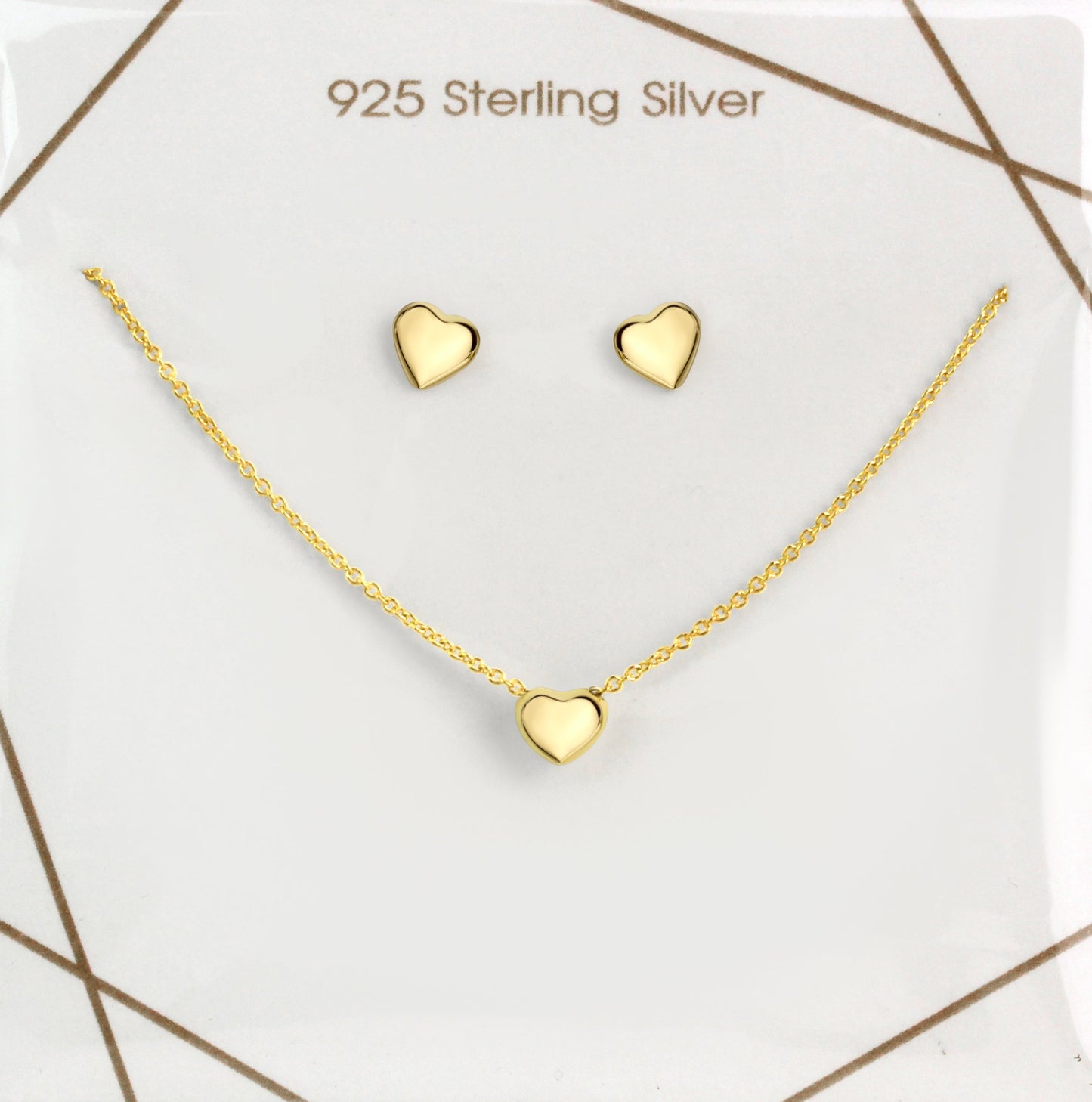 Set Anhänger/Kette und Ohrstecker 925/- Sterling Silber vergoldet 45,0cm