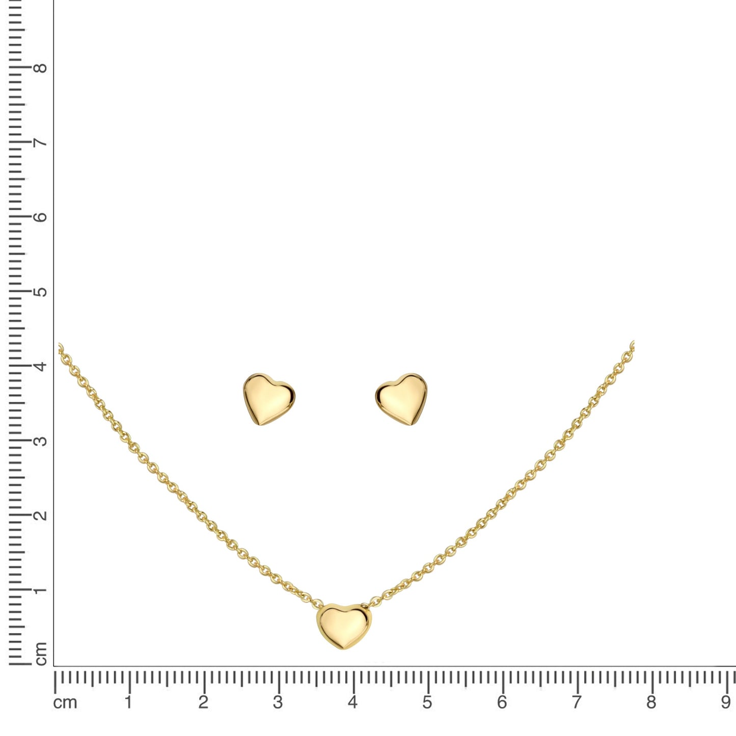 Set Anhänger/Kette und Ohrstecker 925/- Sterling Silber vergoldet 45,0cm