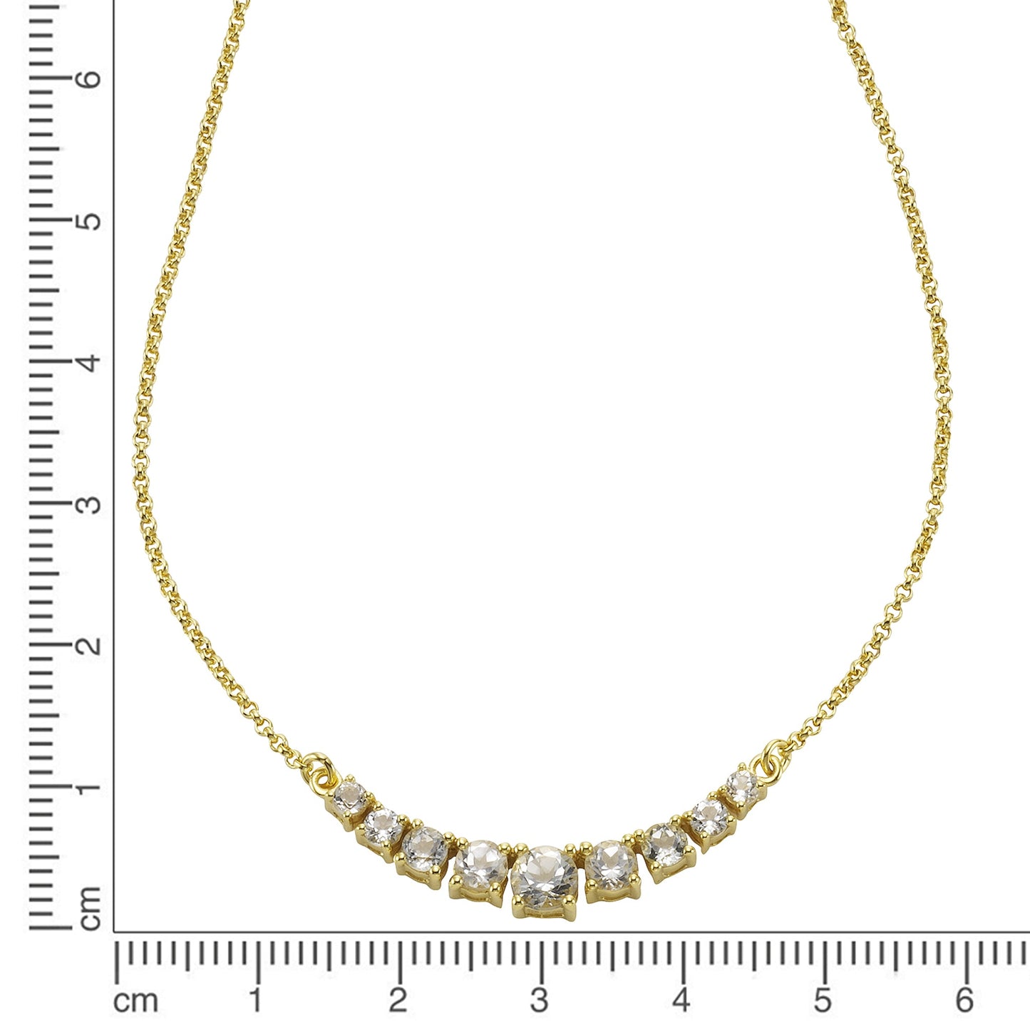 Collier keine / nicht relevant 925/- Sterling Silber vergoldet 45cm Weißtopas