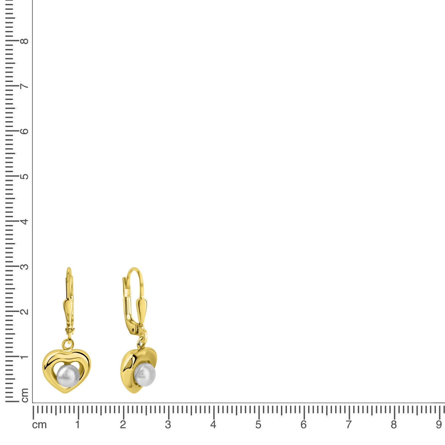 Ohrhänger 375/- Gold 3,8cm Süßwasserzuchtperle
