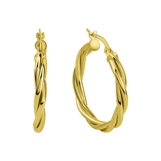 Creolen aus 585/- Gelbgold glanz gedreht