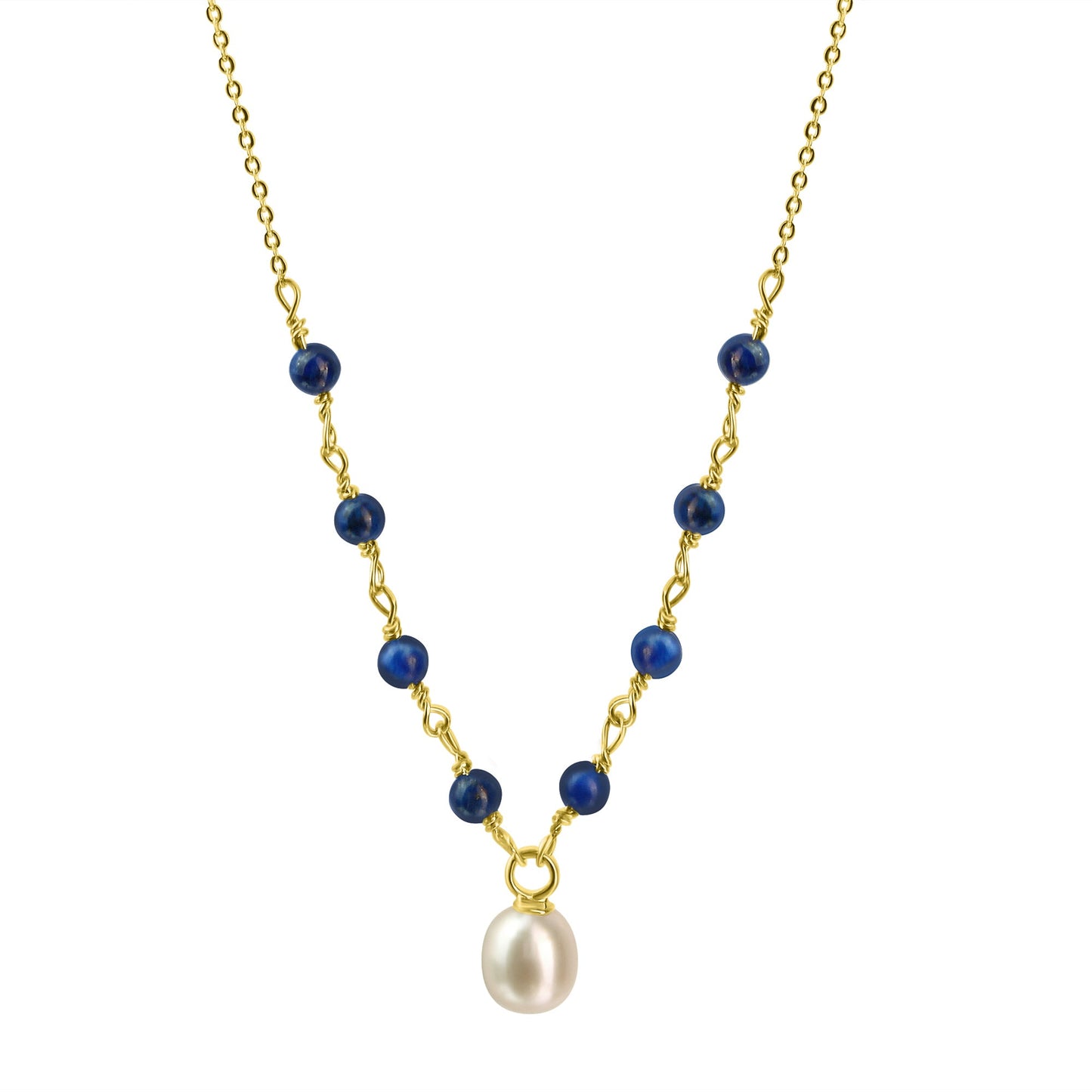 Halskette Ankerkette 375/- Gold vergoldet 45,0cm Lapislazuli
