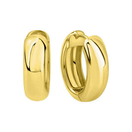 Klappcreolen aus 925/- Sterling Silber vergoldet glanz oval Ø 17mm