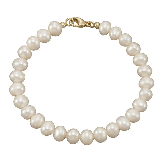 Armband aus 375/- Gelbgold Süßwasserperlen 7-7,5mm