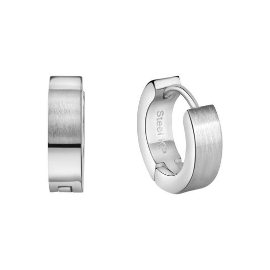 Klappcreolen aus Edelstahl matt Durchmesser 13 mm