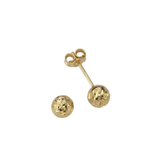Ohrstecker aus 585/- Gelbgold diamantiert Kugel Ø 5mm