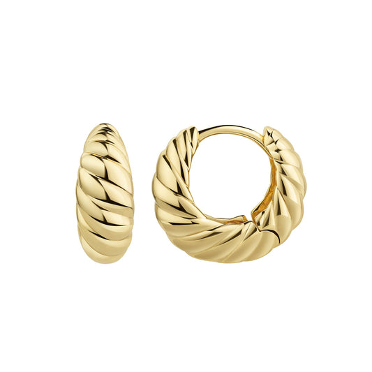 Klappcreolen aus 925/- Sterling Silber vergoldet glanz Ø 15mm