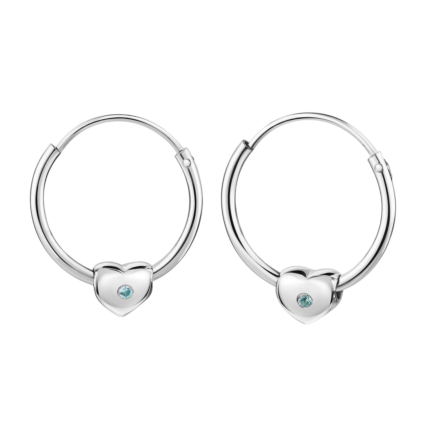 Creolen 925/- Sterling Silber rhodiniert 1,3cm Zirkonia