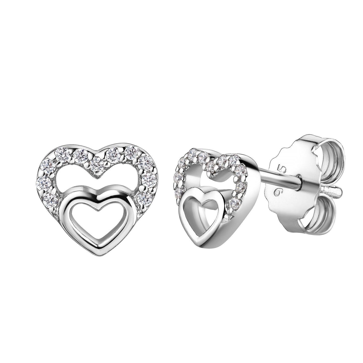 Ohrstecker 925/- Sterling Silber rhodiniert 0,7cm Zirkonia