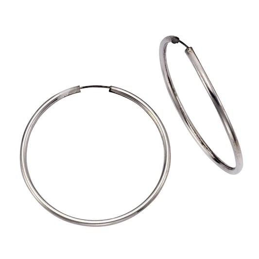 Creolen aus 925 Silber rhodiniert mit 4,0cm Durchmesser