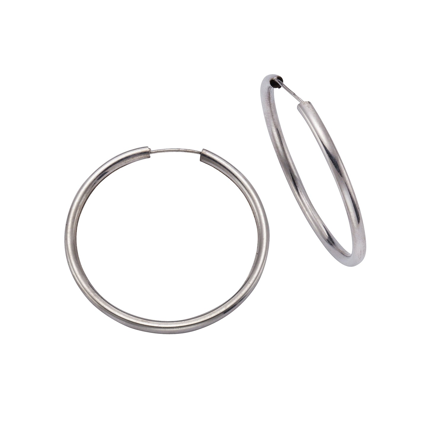 Creolen 925/- Sterling Silber rhodiniert 3,0cm