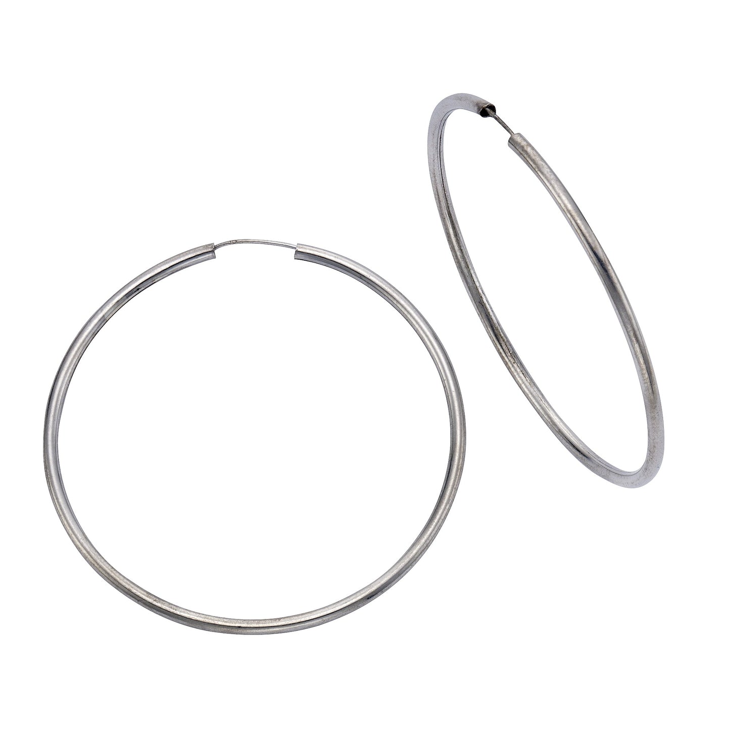 Creolen 925/- Sterling Silber rhodiniert 5,0cm ohne