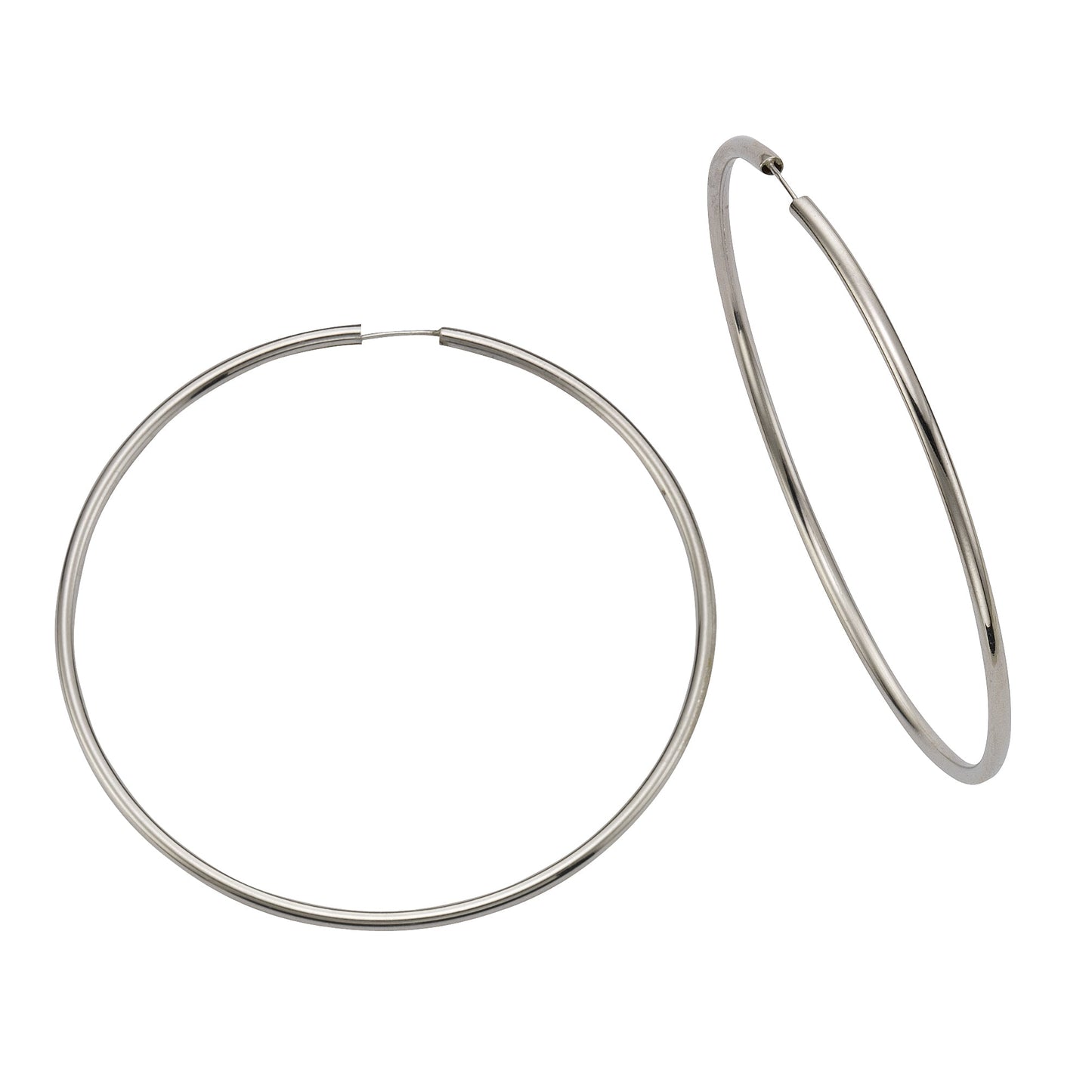 Creolen 925/- Sterling Silber rhodiniert 6,0cm ohne