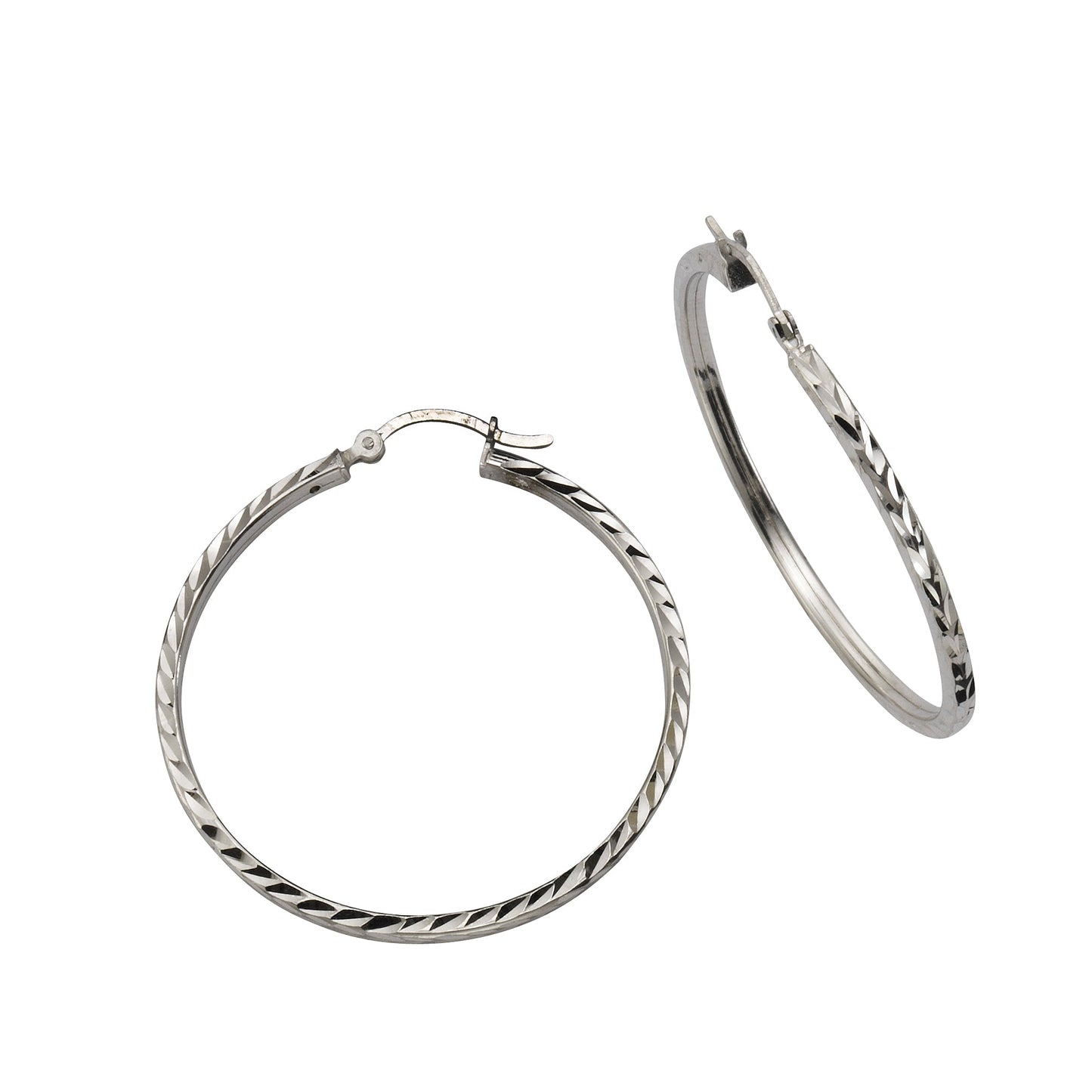 Creolen 925/- Sterling Silber rhodiniert 4,0cm