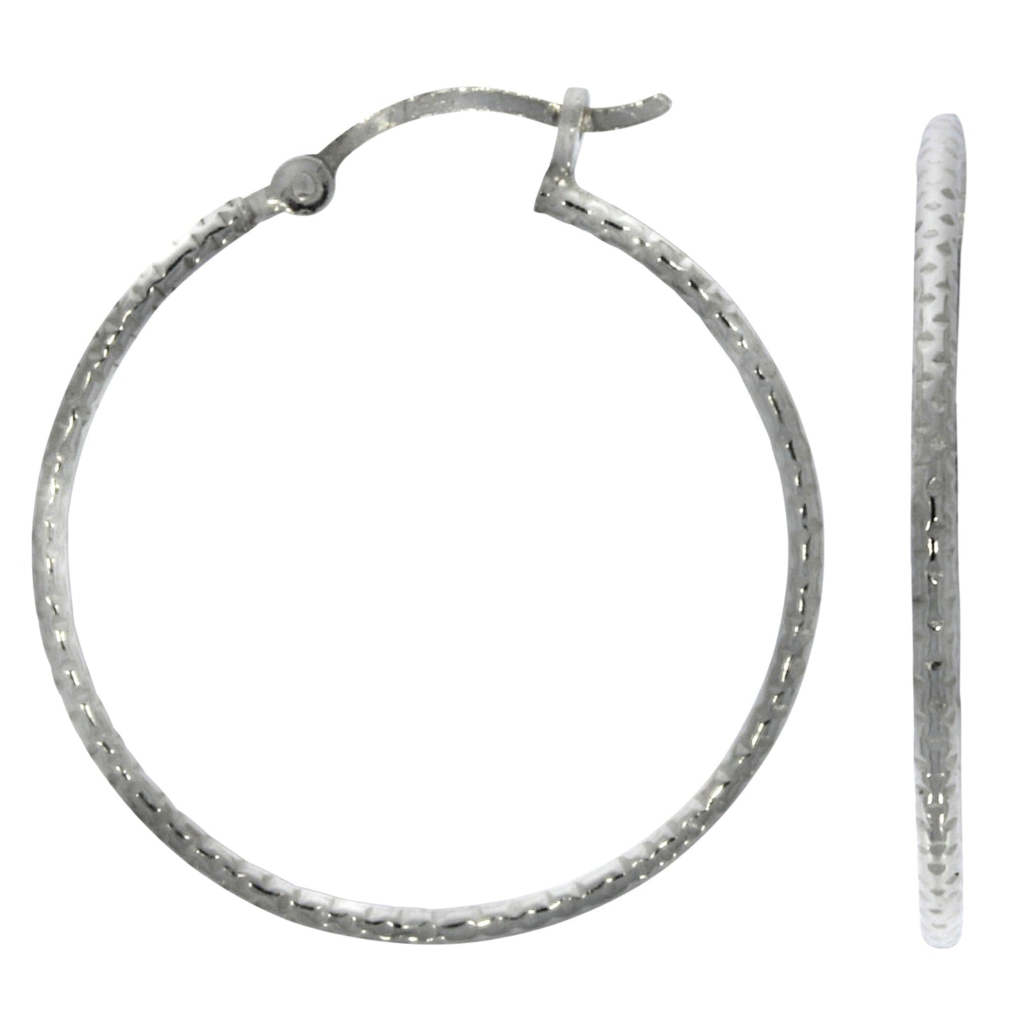 Creolen 925/- Sterling Silber rhodiniert 3,0cm