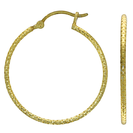 Creolen aus 925 Silber vergoldet + diamantiert mit 3,0cm Durchmesser