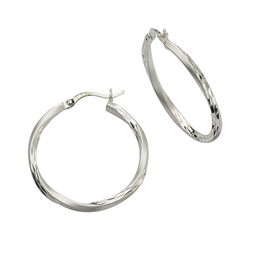 Schmuck Creolen Ohrringe Damen 925 Silber rhodiniert 3,0cm 3,0cm, 1 Paar günstig kaufen