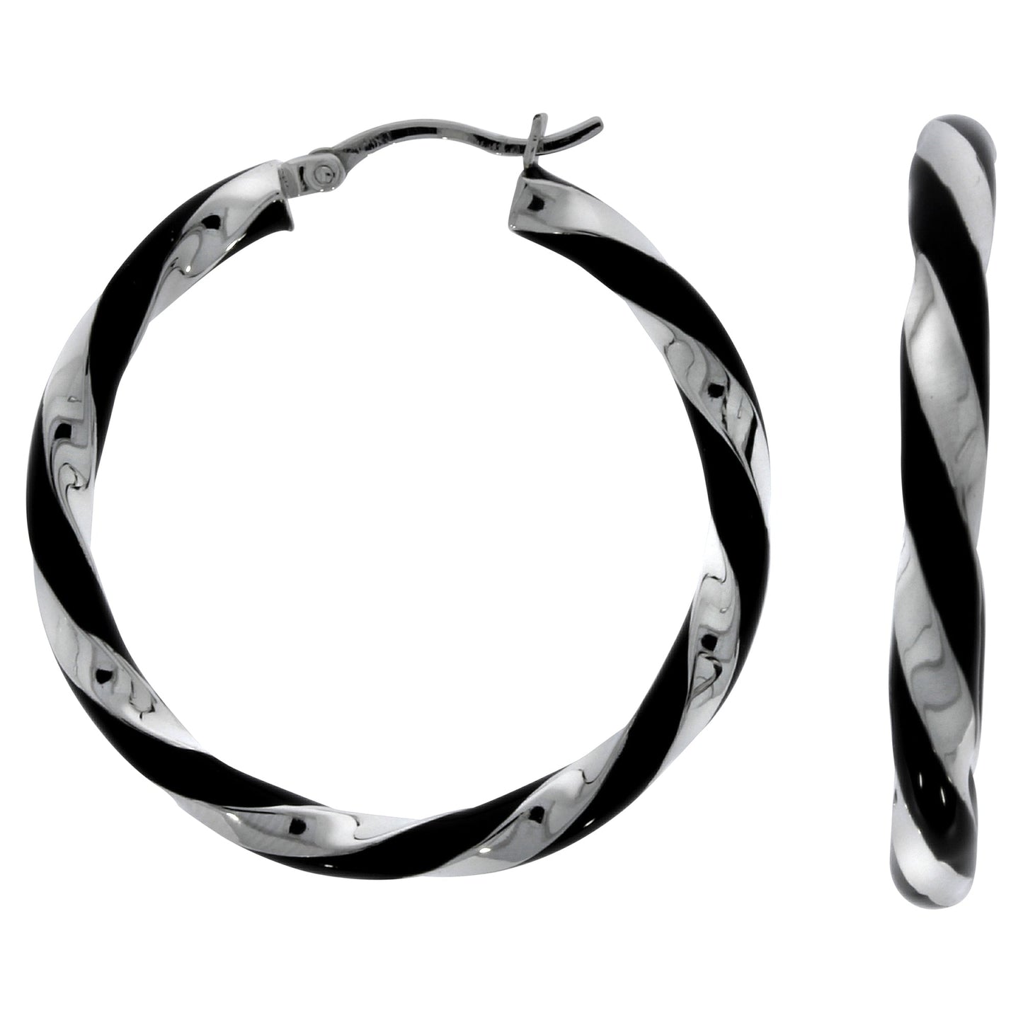 Creolen 925/- Sterling Silber rhodiniert 3,7cm