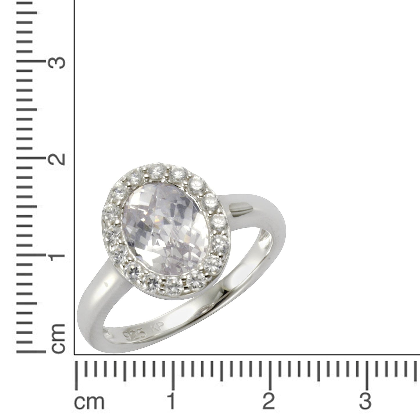 Ring 925/- Sterling Silber rhodiniert Zirkonia