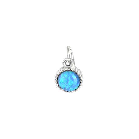 Anhänger aus 925/- Sterling Silber rhodiniert 1 synth. Opal blau