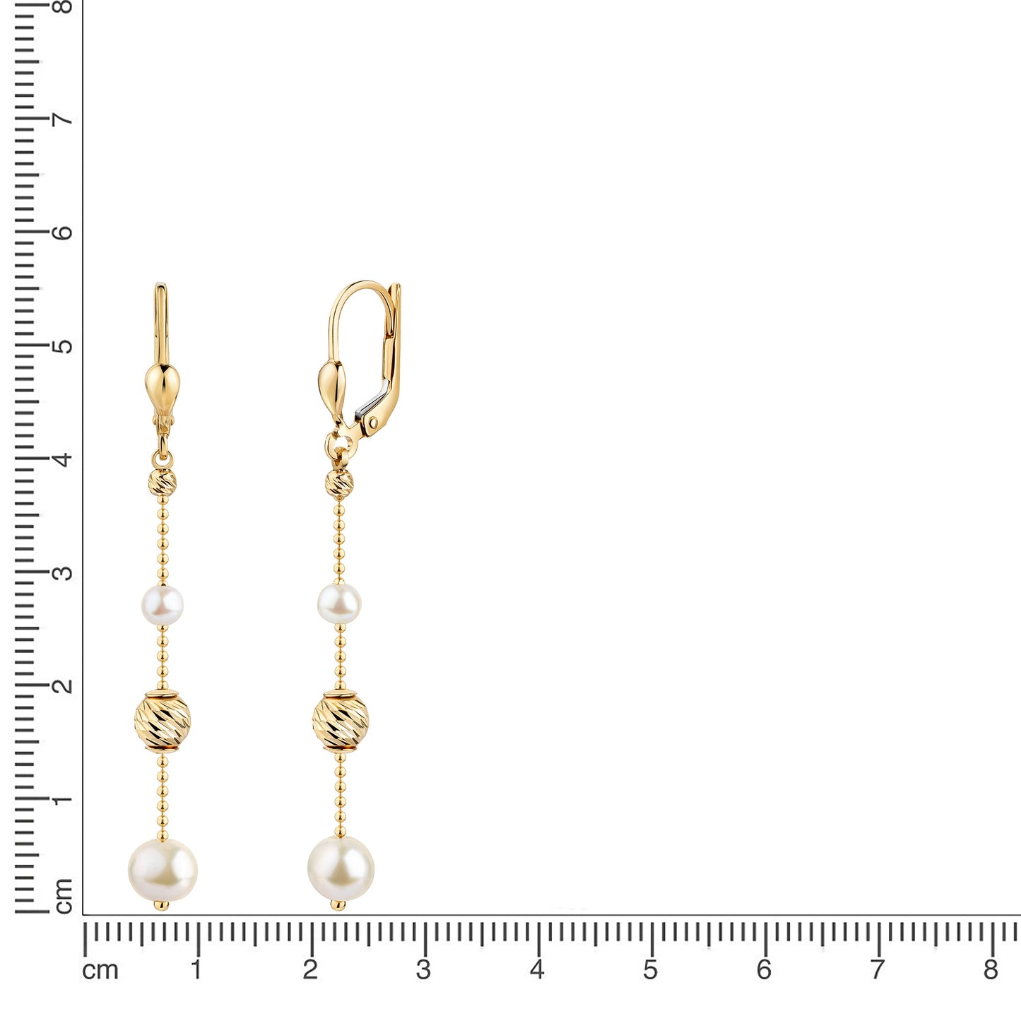 Ohrringe 585/- Gold 5,7cm Süßwasserzuchtperle