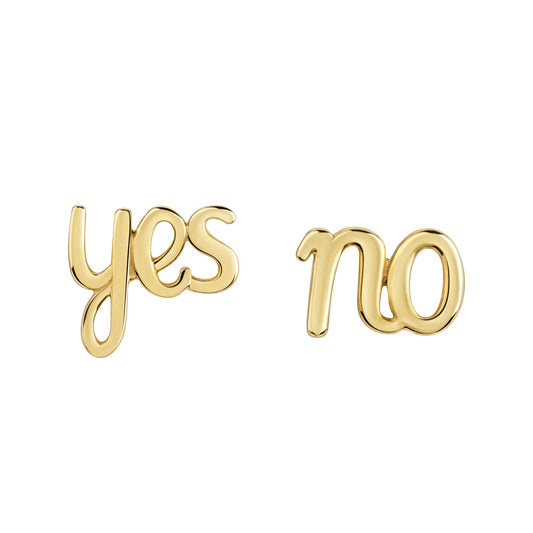Ohrstecker aus 375/- Gelbgold glanz Motiv Yes und No