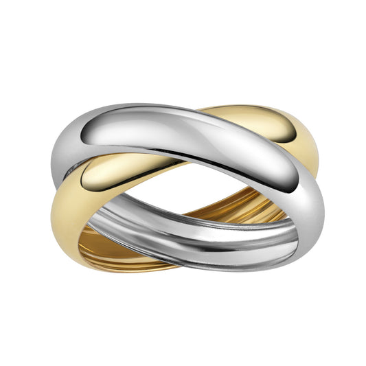 Fascination by Ellen K. - Damen-Ring aus 585 Gold zweifarbig mit 2 beweglichen Schienen