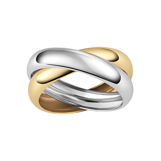 Fascination by Ellen K. - Damen-Ring aus zweifarbigem 375 Gold zwei beweglichen Ringschienen je 4,5mm breit