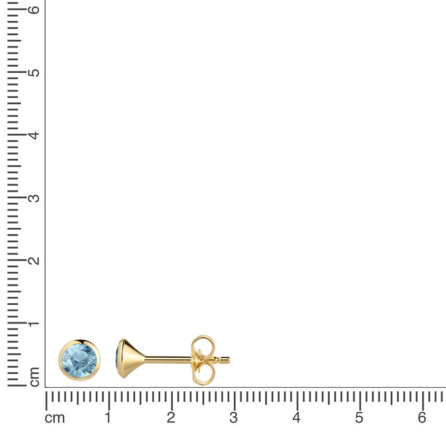 Ohrstecker 585/- Gold 0,4cm Blautopas beh.