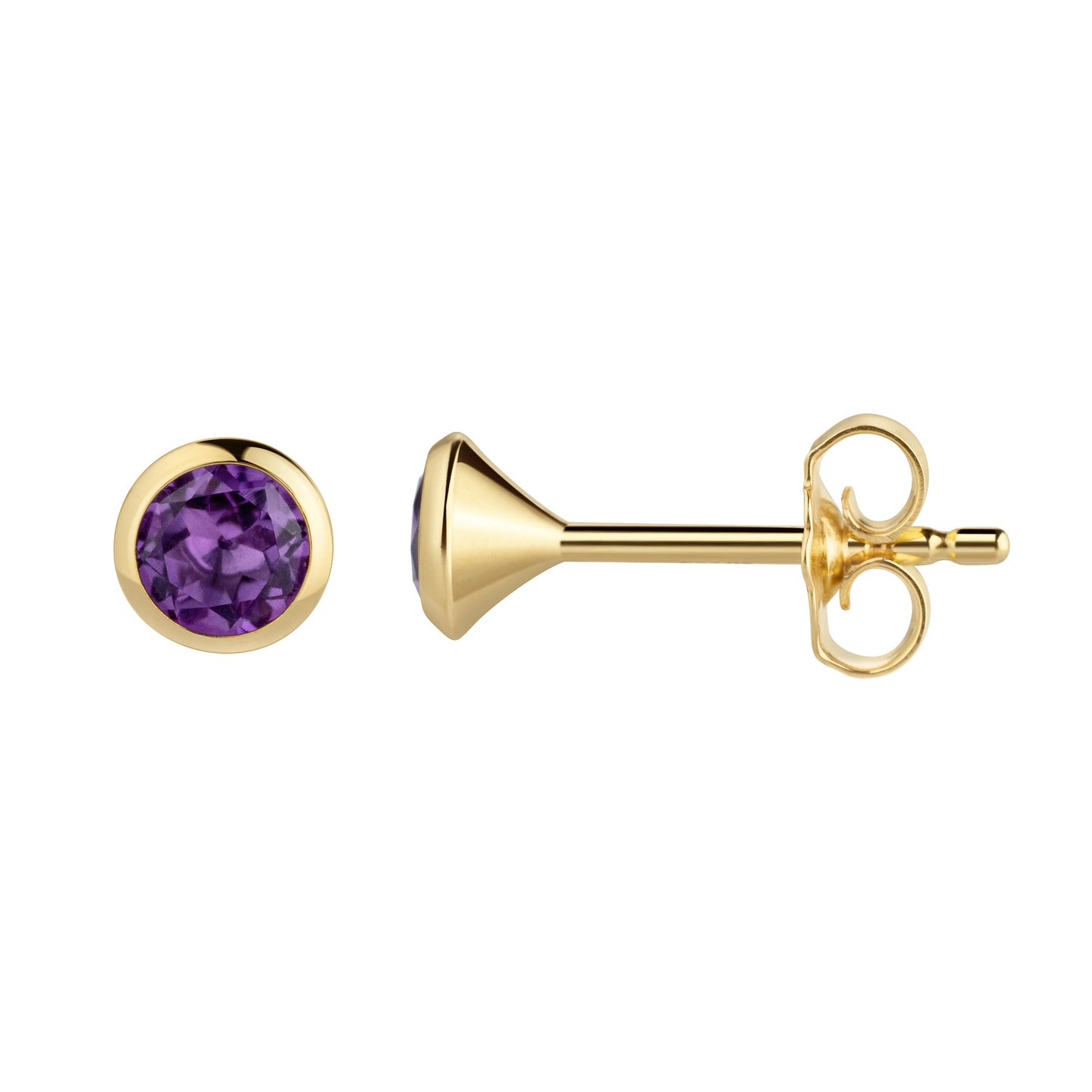 Ohrstecker 585/- Gold 0,4cm Amethyst