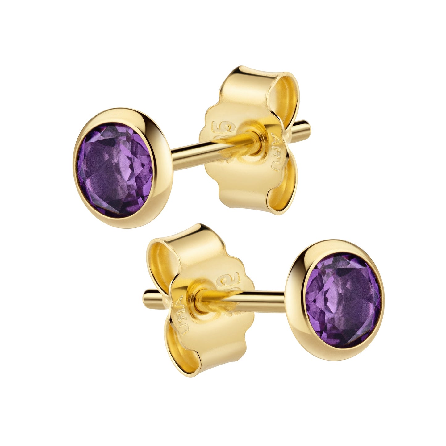 Ohrstecker 585/- Gold 0,4cm Amethyst