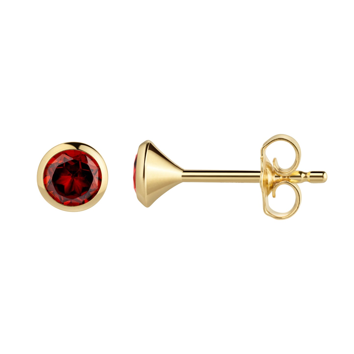 Ohrstecker 585/- Gold 0,4cm Granat